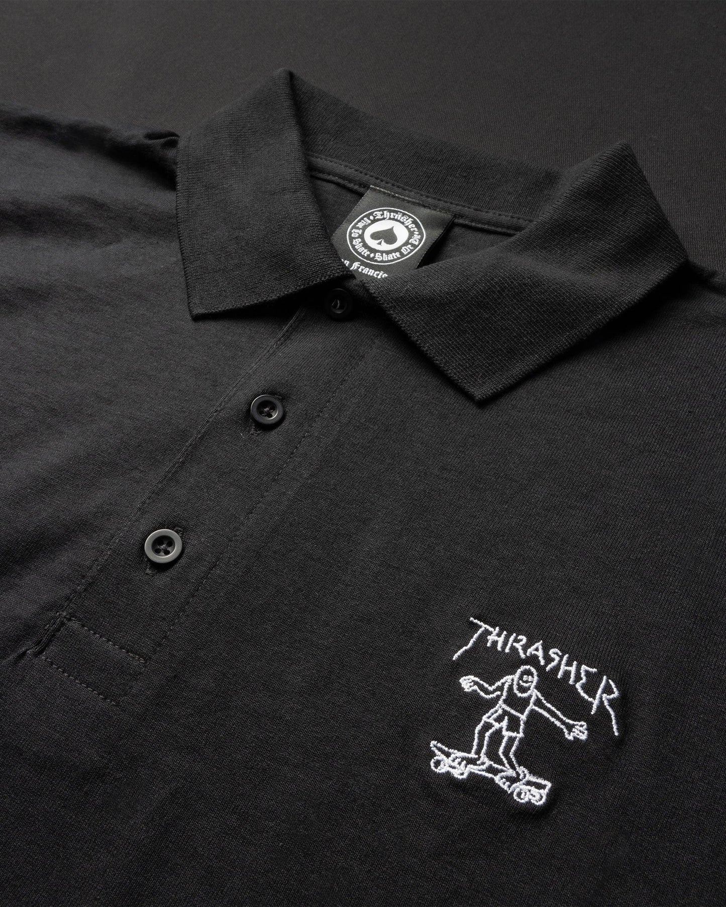POLO LITTLE GONZ EMBROIDERED - BLACK