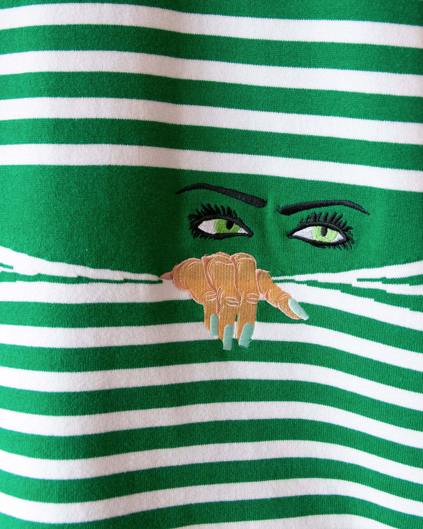 T-SHIRT PEEPING KNIT GREEN