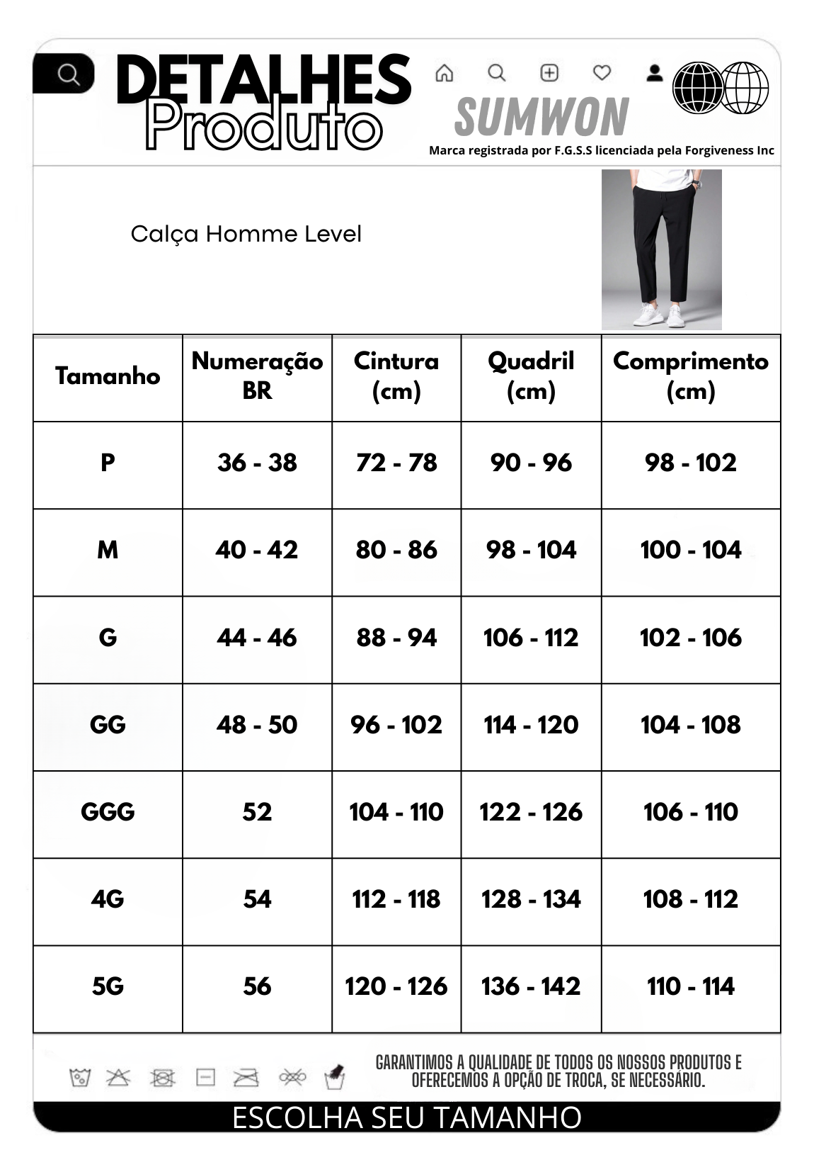 Calça Homme Level