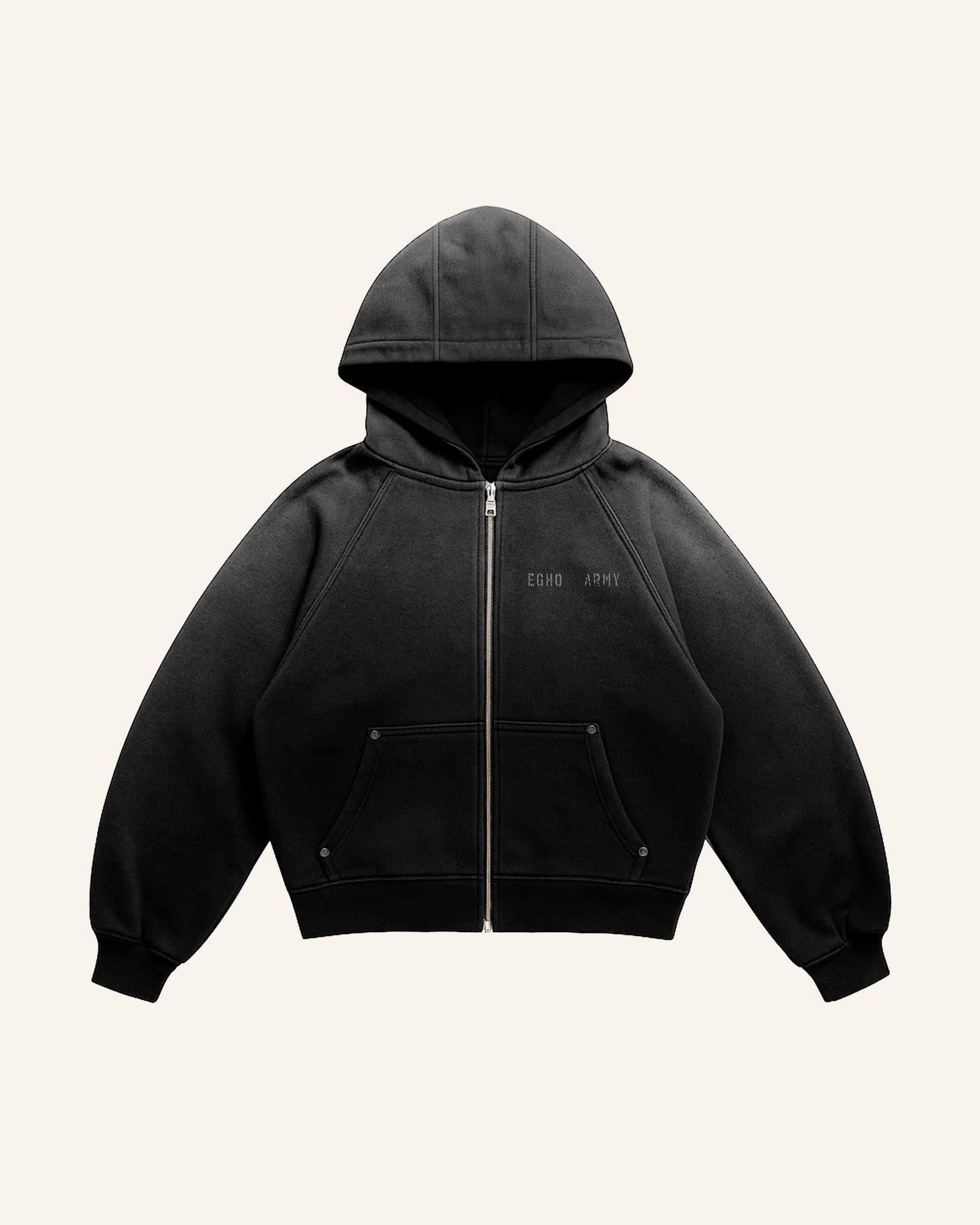 HOODIE UNF HEAVY ZIP - PRETO