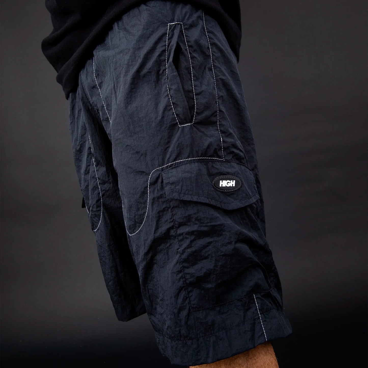 Backstitch Shorts Black