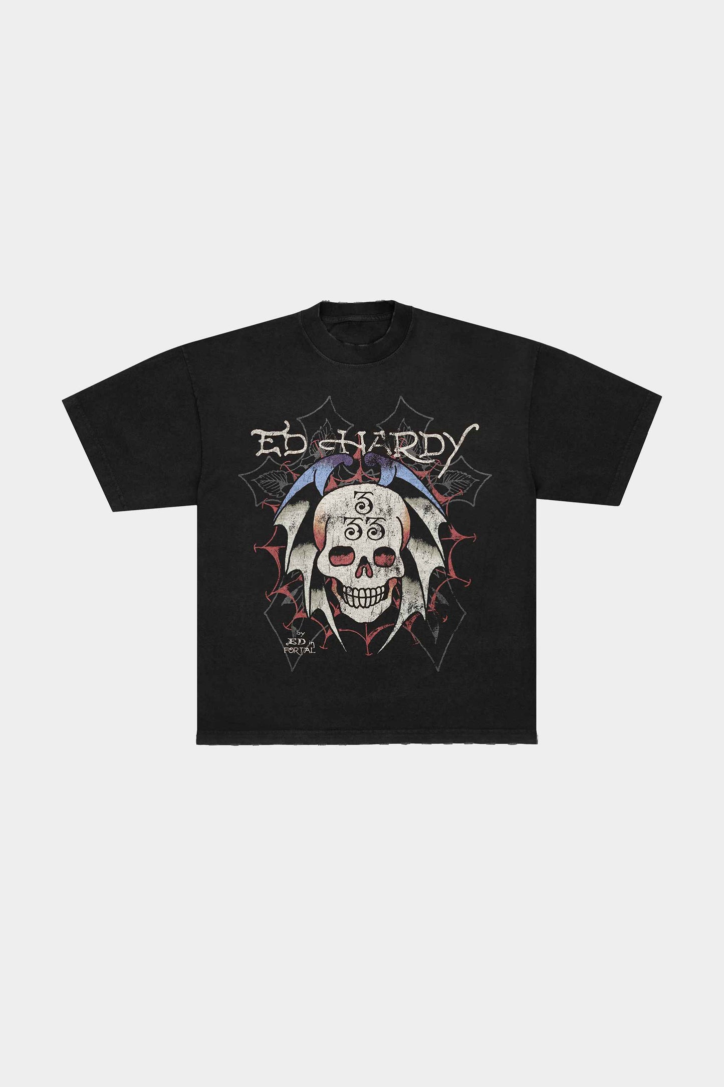 Camiseta Ed Hardy x Matuê Bat Skull (Black)