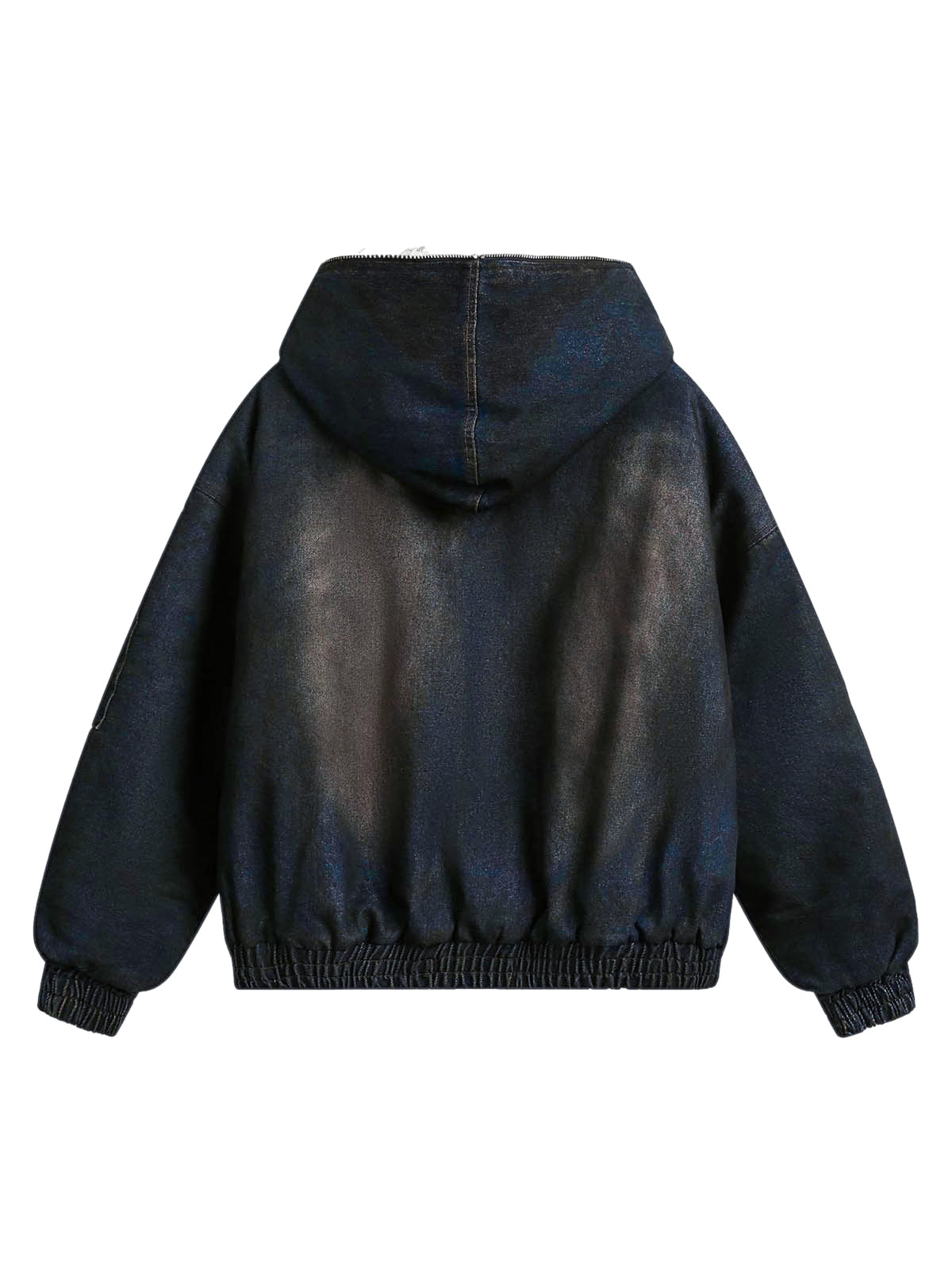 JAQUETA FUR HOODED WASHED DENIM