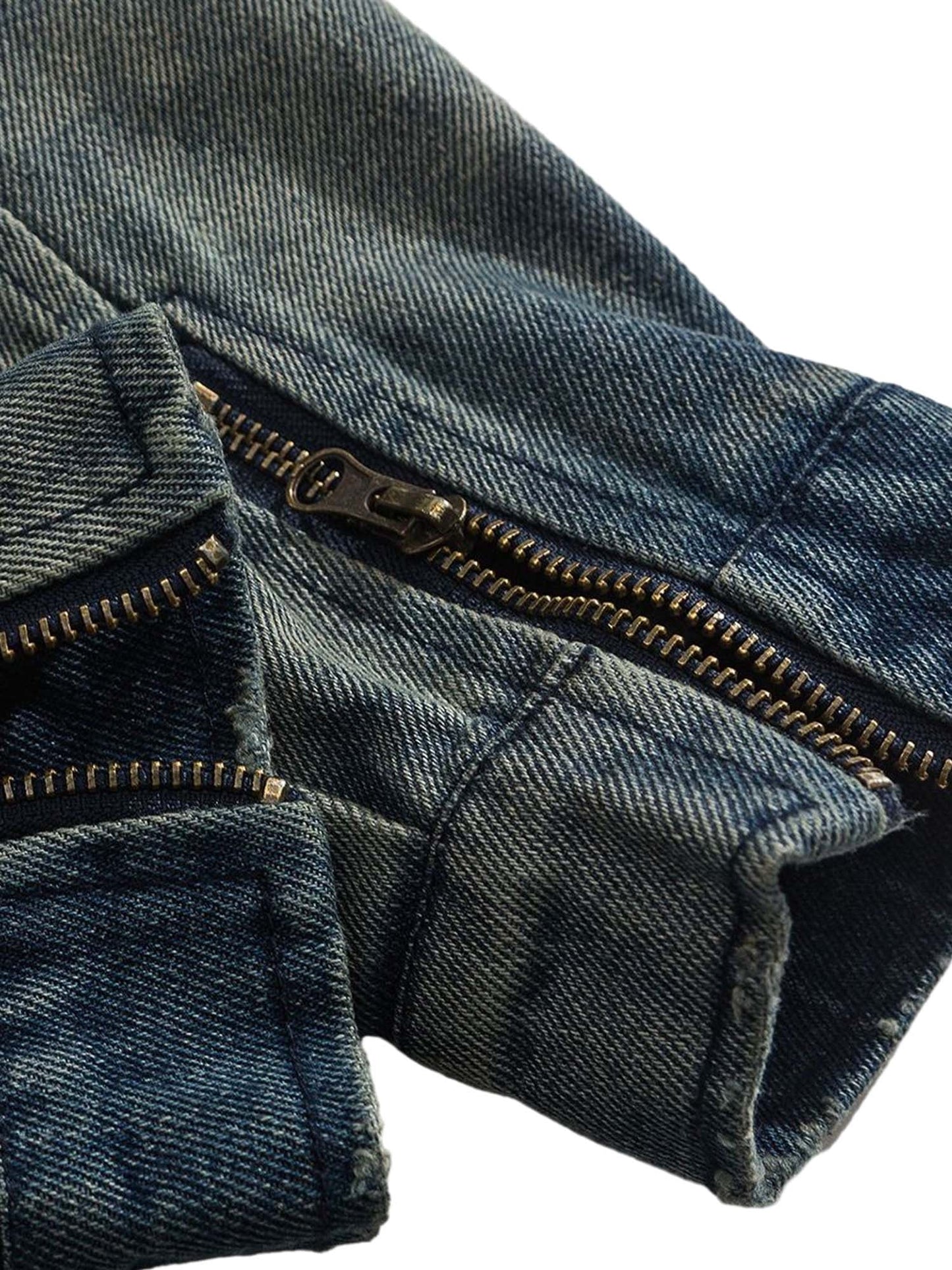 Thesupermade High Street Hip-hop Distressed Washed Denim Jacket - 2242