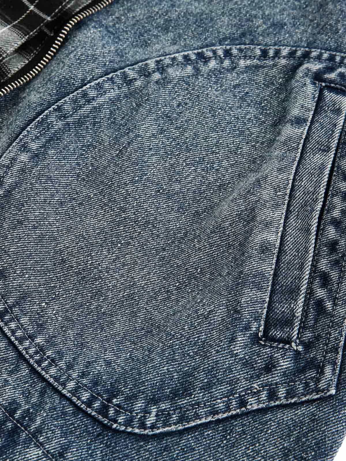 JAQUETA DISTRESSED PATCHWORK DENIM