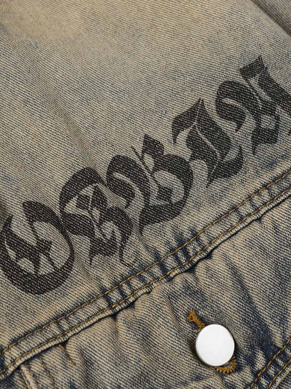 JAQUETA DENIM WASHED LETTERS
