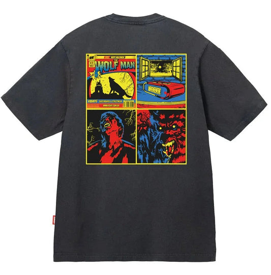 T-SHIRT WOLF MAN STONE WASH