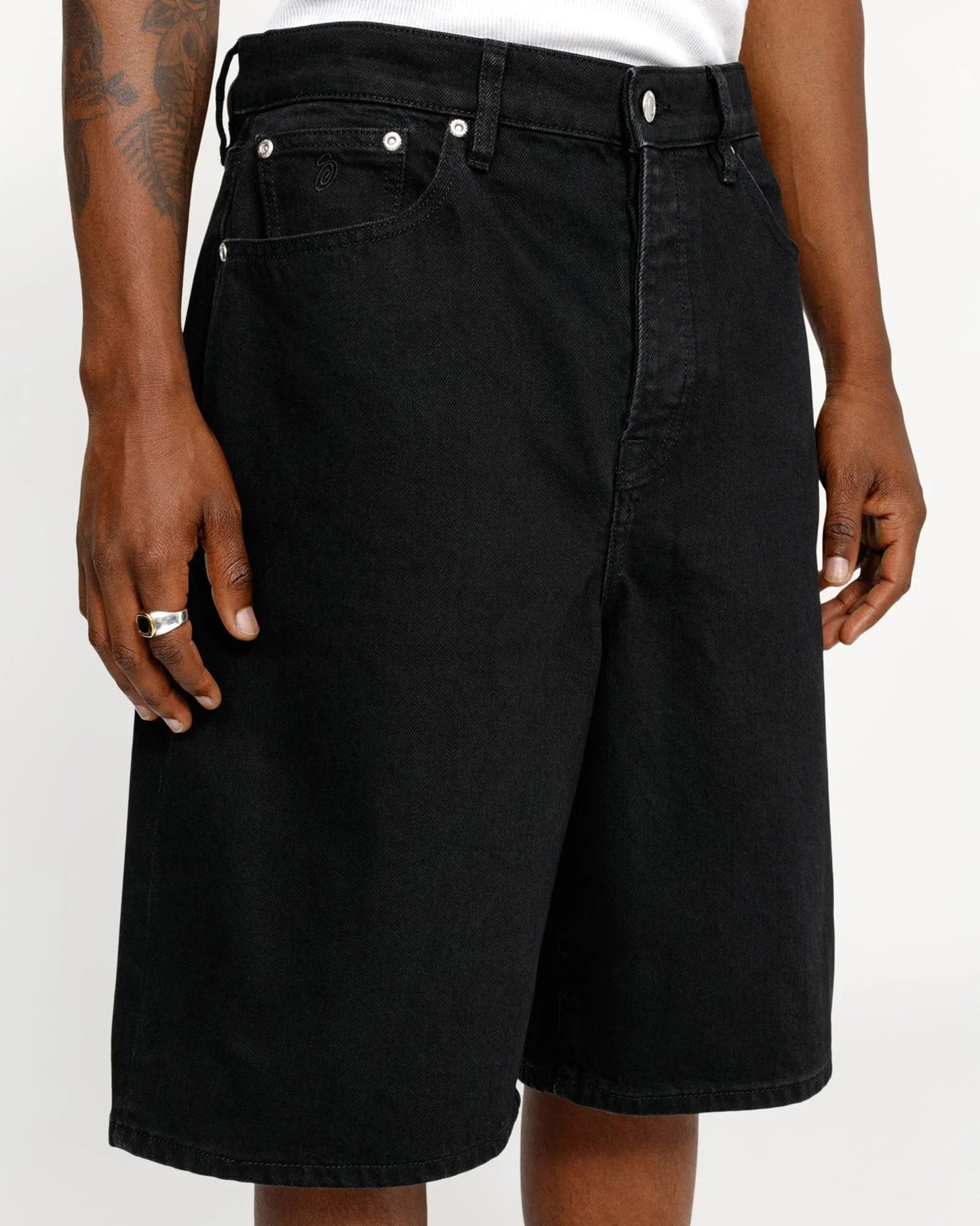 SHORTS OVERSIZED BLACK DENIM
