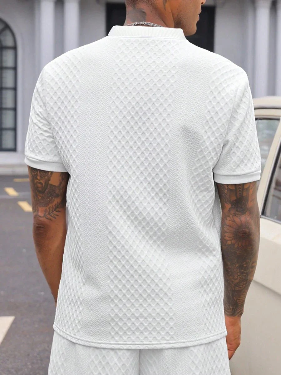 Camiseta Henley Diamond Texture