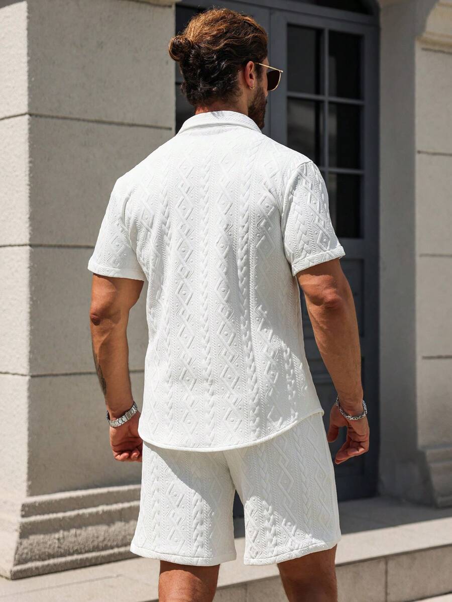 Conjunto CasualCool Conjunto de Camisa e Shorts Casuais de Verão