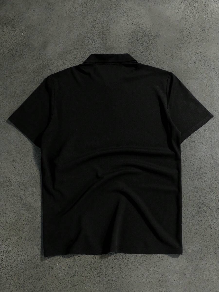 STYNVO Camisa Polo Masculina Versátil com Estampa de Letra, Listras e Contraste de Cor, Botões e Meio Bolso