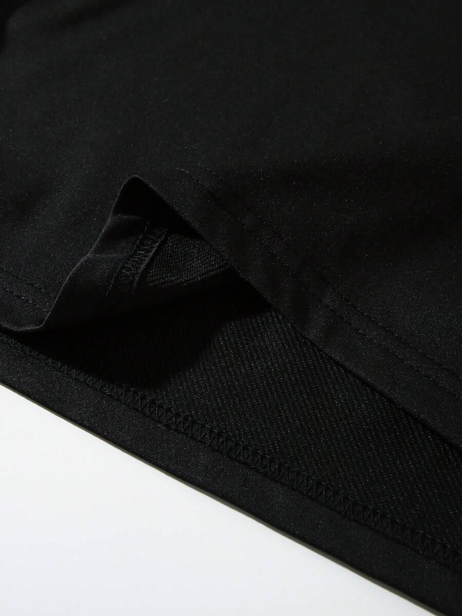 STYNVO Camisa Polo de Manga Curta Casual e Versátil com Estampa de Letra em Tela para Homens
