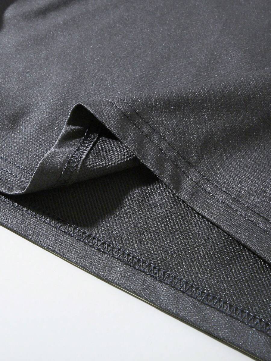 STYNVO Camisa Polo de Manga Curta Casual e Versátil com Estampa de Letra em Tela para Homens