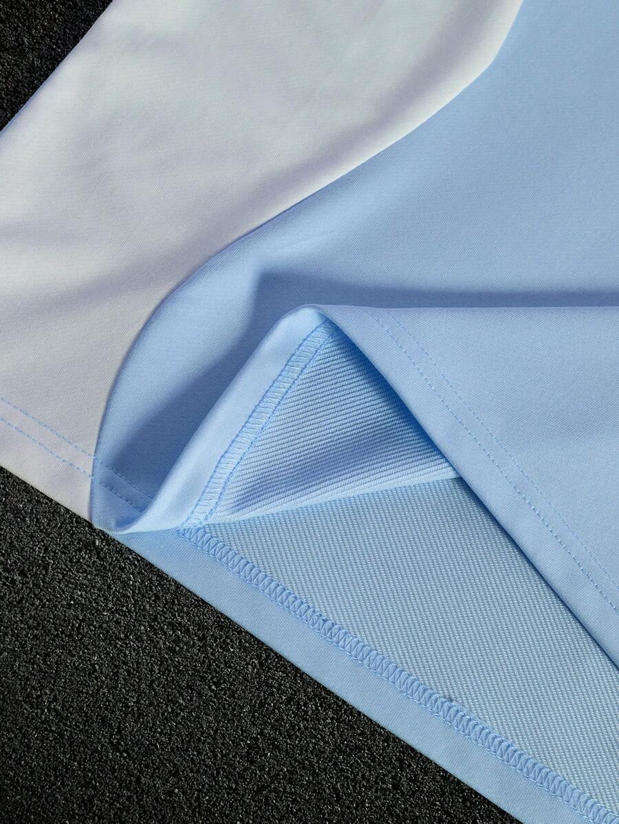 STYNVO Camisa Polo de Manga Curta Casual e Versátil com Estampa de Letra em Tela para Homens
