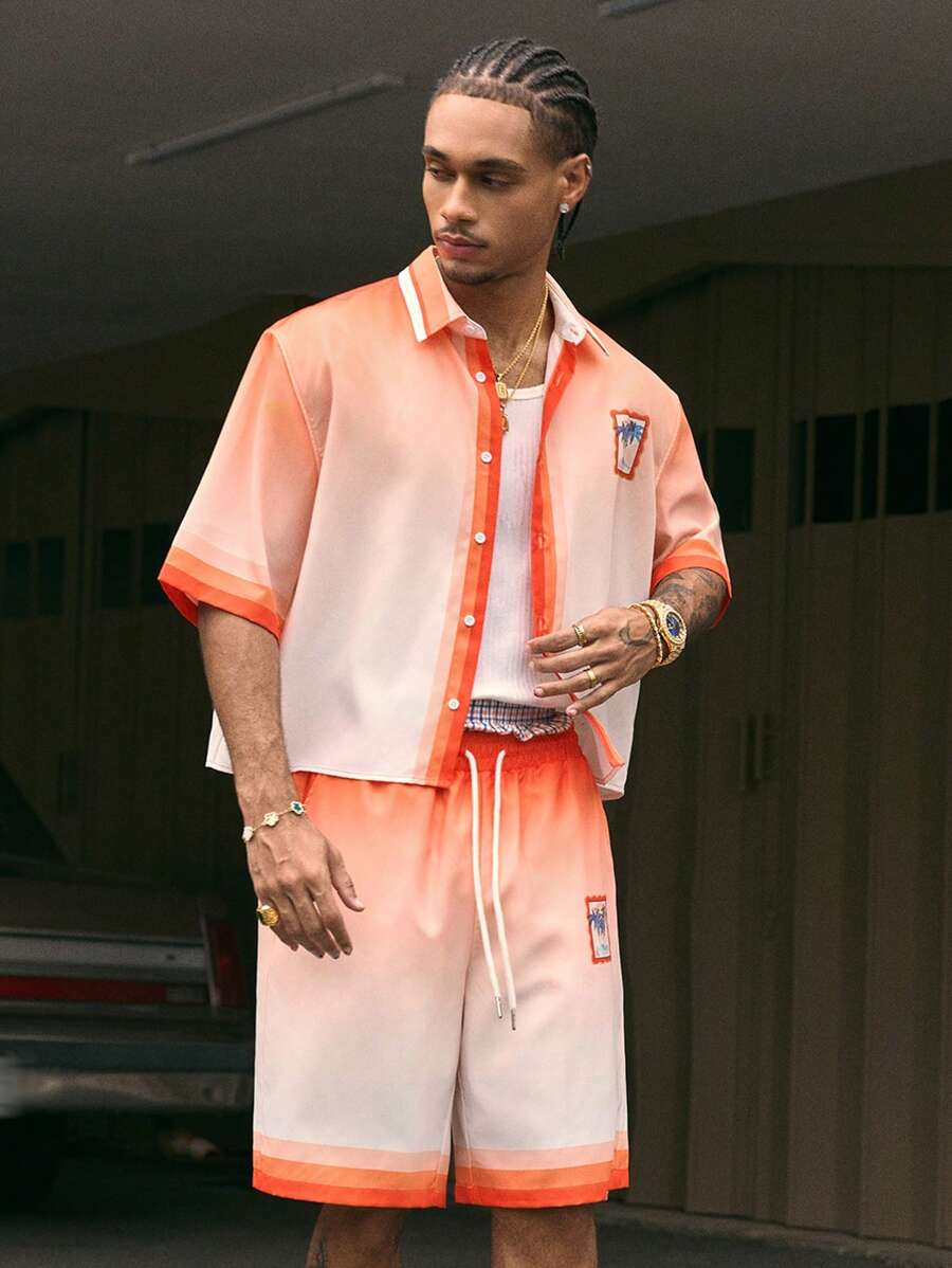 CONJUNTO STREETWEAR OVERSIZED MASCULINO DAMASCO STYNVO SUNSET STRIPE
