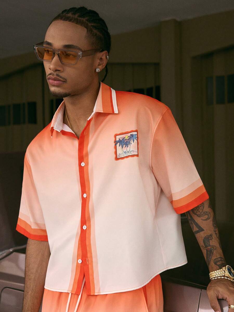 CONJUNTO STREETWEAR OVERSIZED MASCULINO DAMASCO STYNVO SUNSET STRIPE
