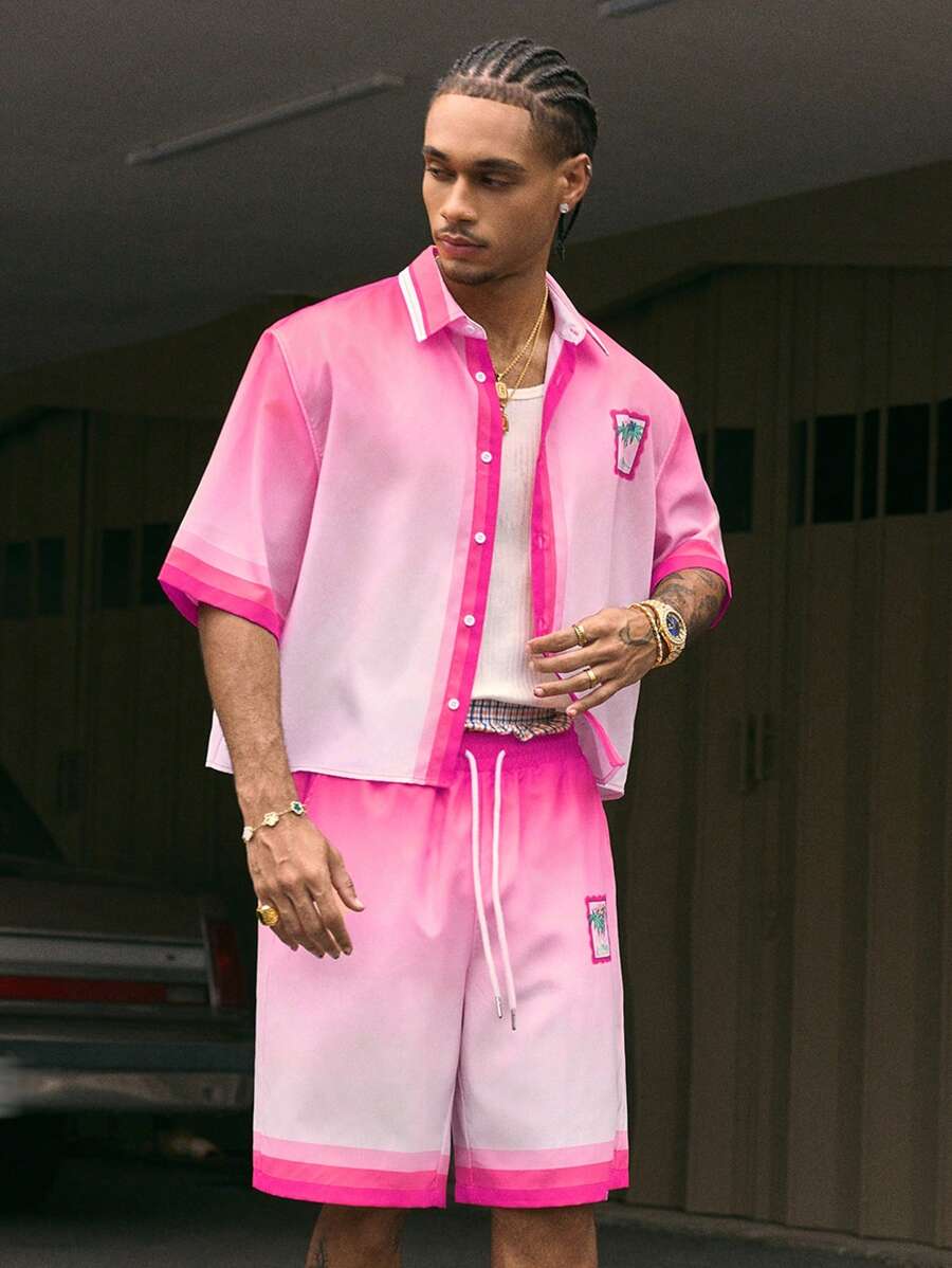 CONJUNTO STREETWEAR OVERSIZED MASCULINO DAMASCO STYNVO SUNSET STRIPE