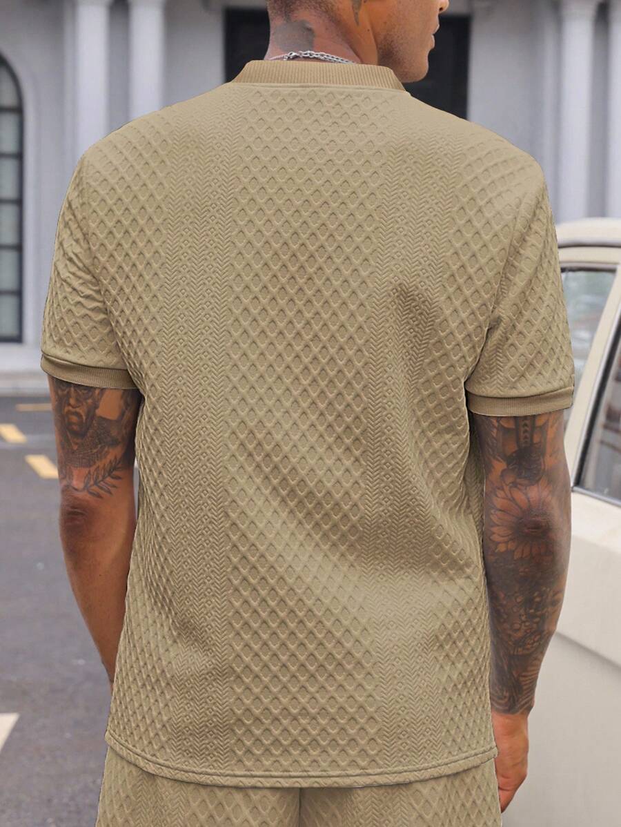 Camiseta Henley Diamond Texture