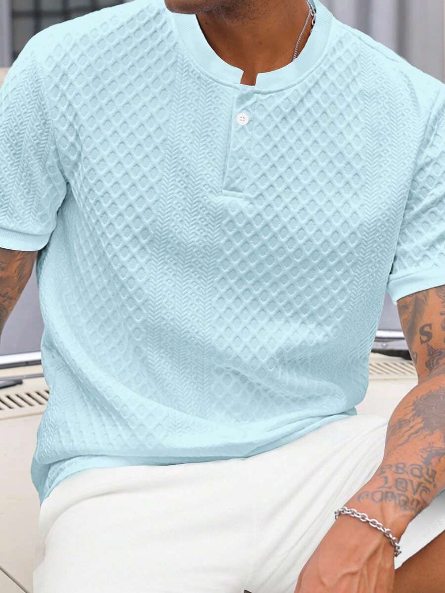 Camiseta Henley Diamond Texture