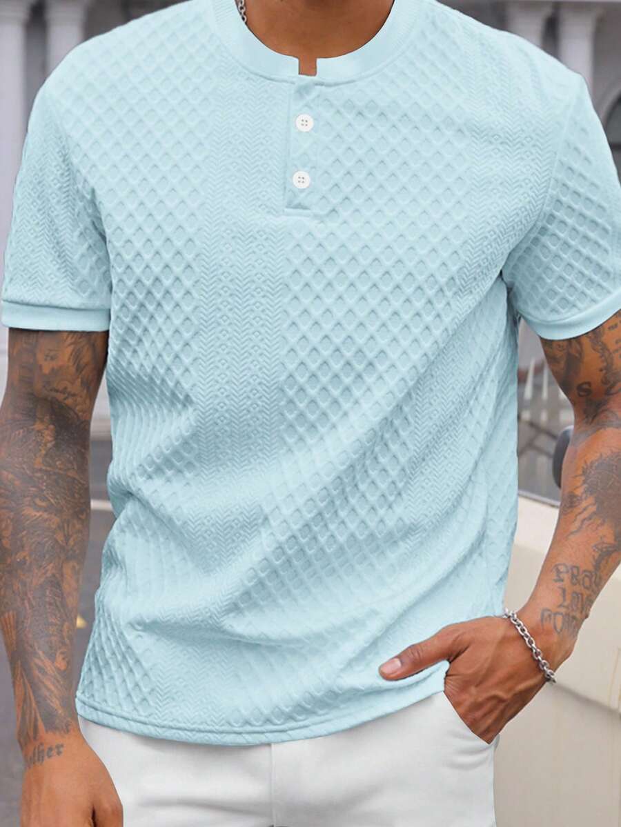 Camiseta Henley Diamond Texture