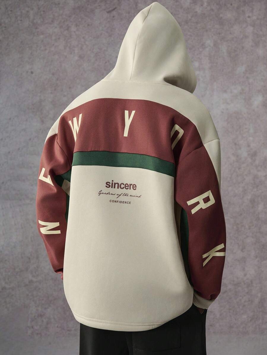 STYNVO Moletom Casual Masculino de Manga Longa com Ombros Caídos e Estampa, para Outono e Inverno
