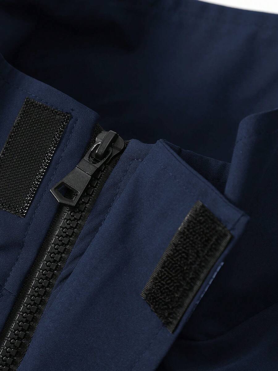 STYNVO Jaqueta Casual Versátil e Esportiva com Gola Alta para Homens, Estampa Gráfica Grande, Estilo de Casal Jovem, Bolsos Grandes, Jaqueta de Outono/Inverno