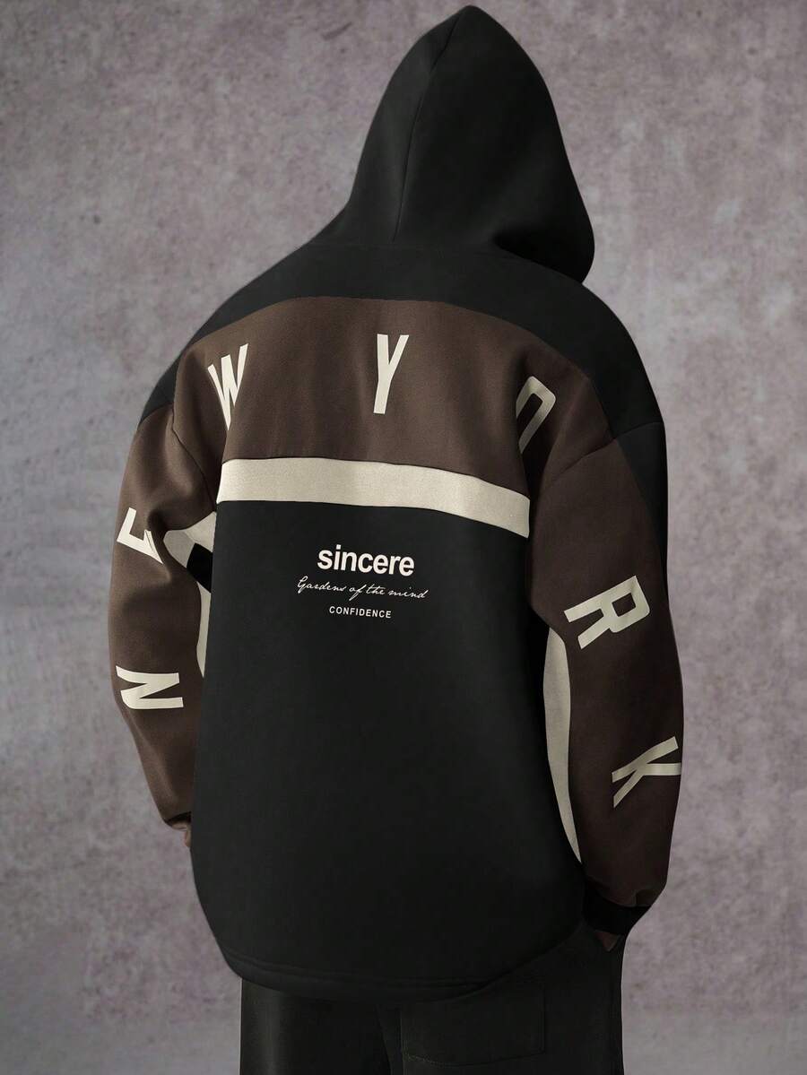 STYNVO Moletom Casual Masculino de Manga Longa com Ombros Caídos e Estampa, para Outono e Inverno