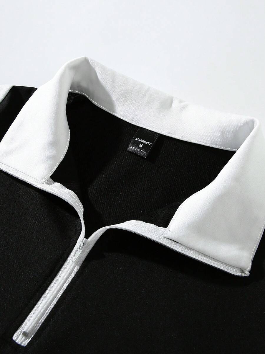 STYNVO Camisa Polo de Manga Curta Casual e Versátil com Estampa de Letra em Tela para Homens