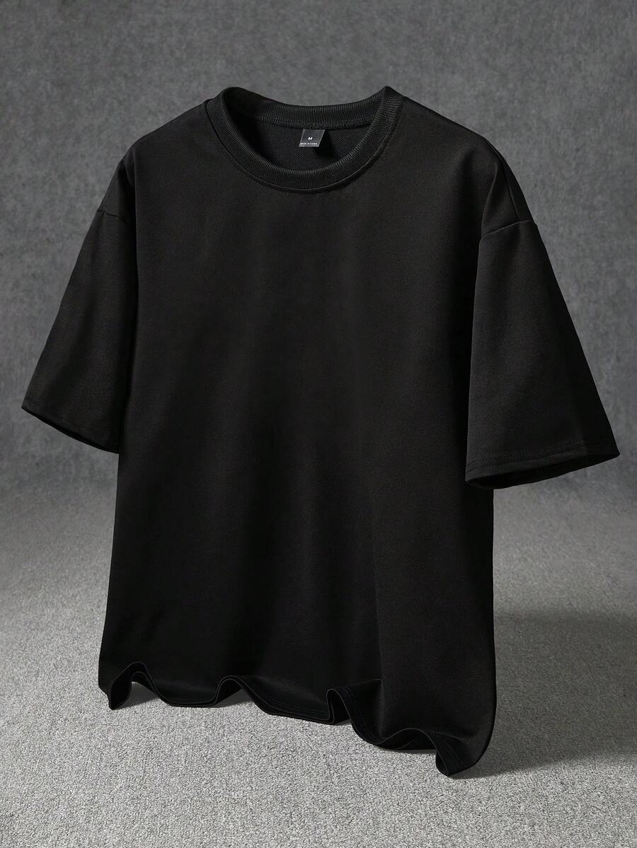 STYNVO Camiseta Branca Solta com Estampa de Letra, Ombros Caídos, Casual para Férias e Transporte, Moda de Rua, Verão