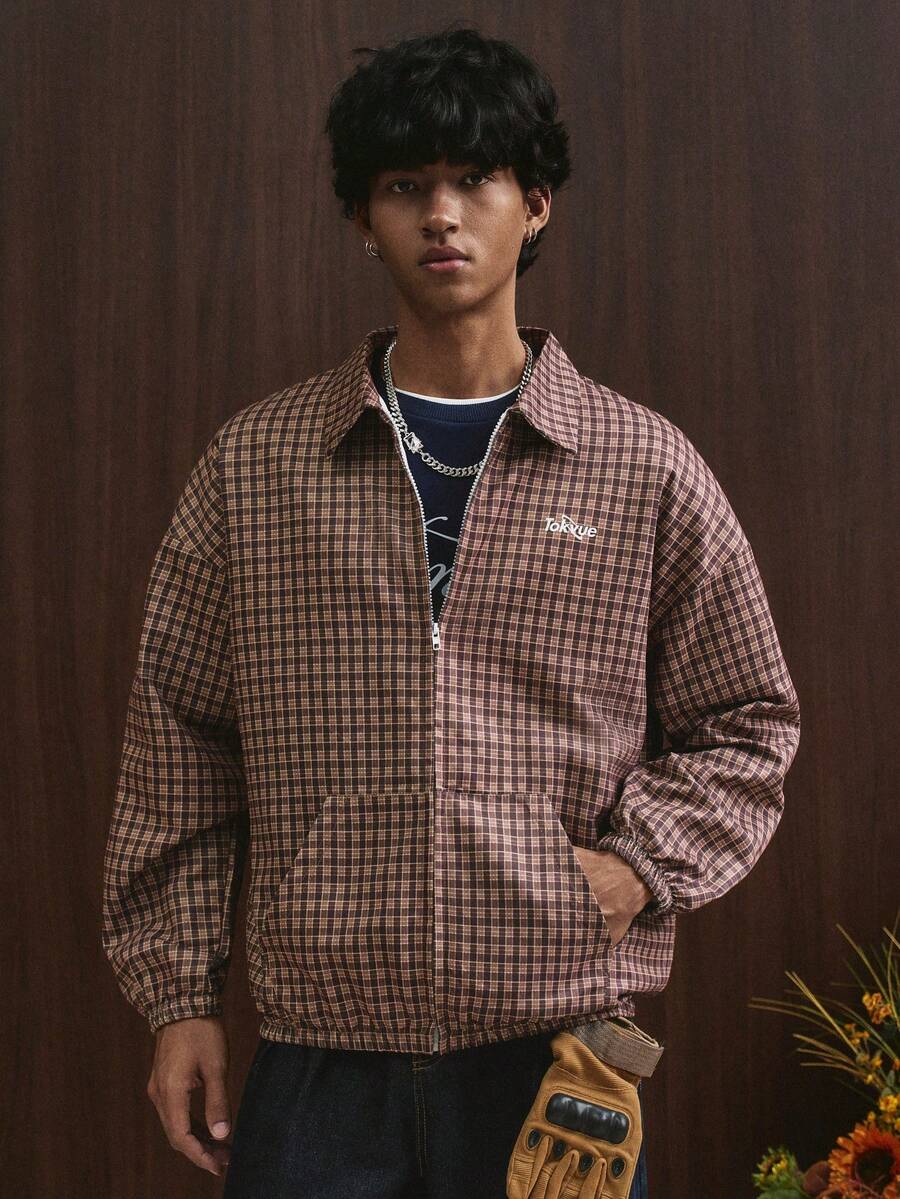 STYNVO Jaqueta de Manga Longa Minimalista Estampada Masculina