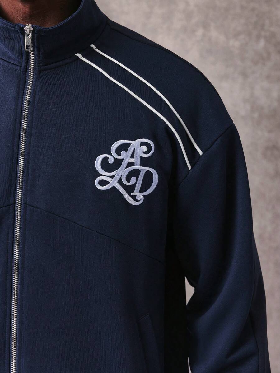 STYNVO Moletom Masculino de Gola Alta com Zíper, Estampa de Listras e Letras