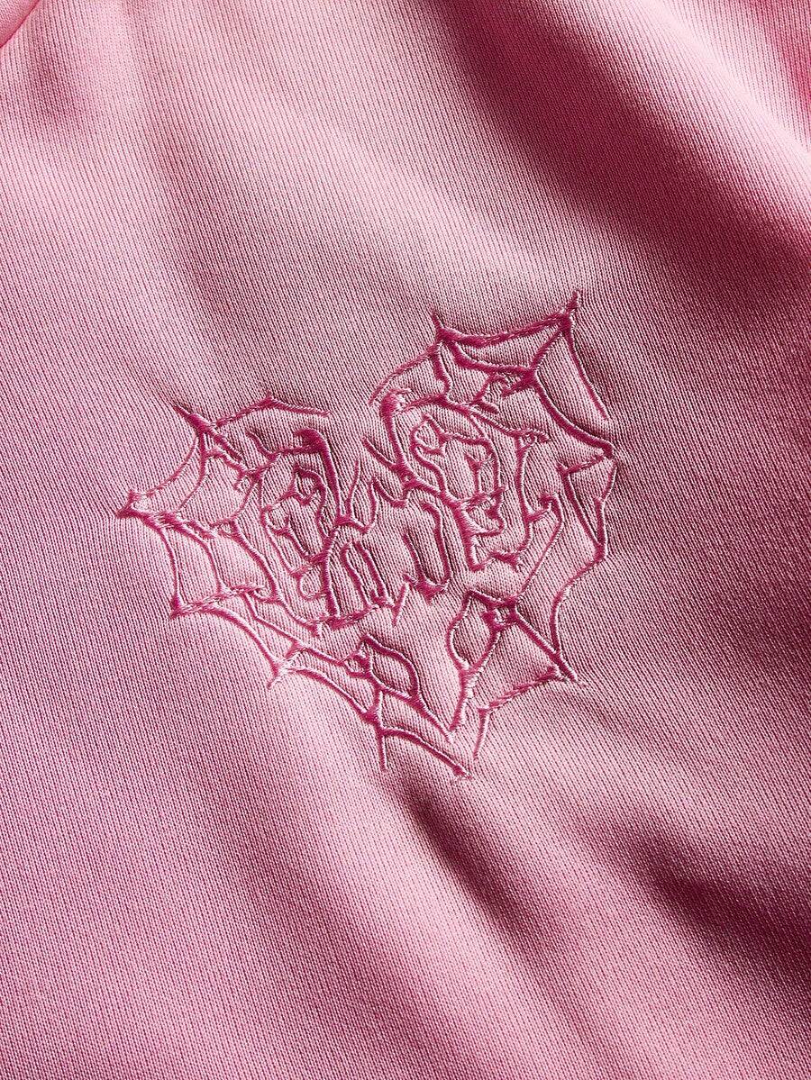 STYNVO Moletom com Capuz Bordado 3D "LOVE" com Teia de Aranha e Coração, Estilo de Rua Popular, Adequado para Festivais de Música ao Ar Livre, Passeios Diários, Encontros com Amigos, Presentes para Namorado/Marido, Presentes de Aniversário, Rosa