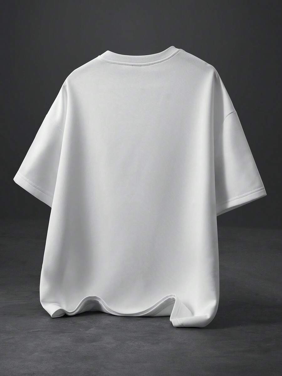 STYNVO Camiseta Casual Masculina de Manga Curta com Estampa de Letra e Cor Sólida, Verão