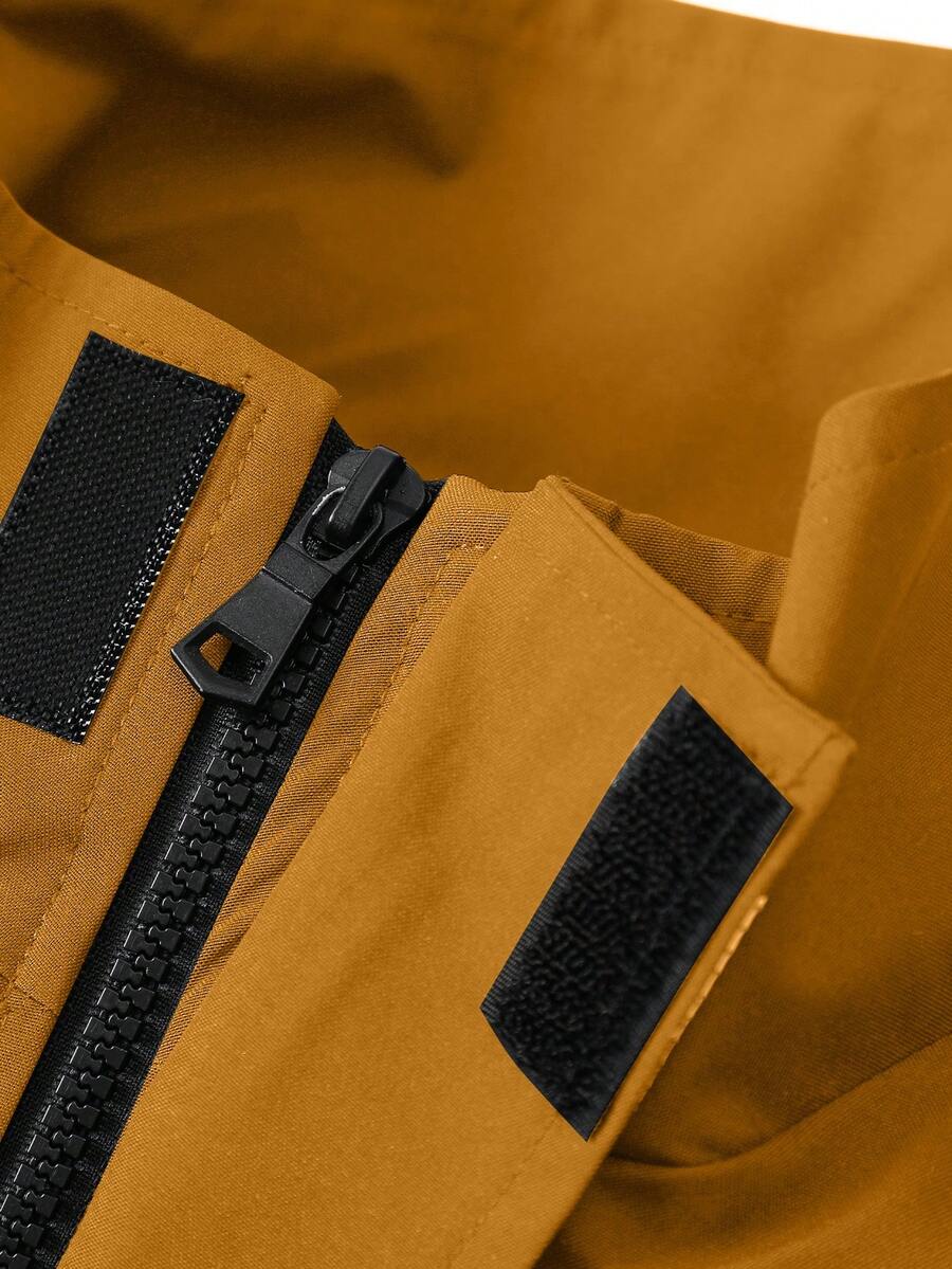 STYNVO Jaqueta Casual Versátil e Esportiva com Gola Alta para Homens, Estampa Gráfica Grande, Estilo de Casal Jovem, Bolsos Grandes, Jaqueta de Outono/Inverno