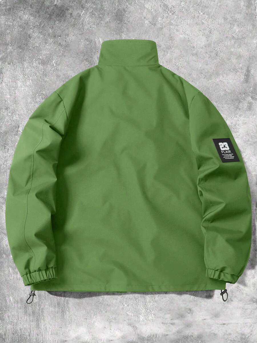 STYNVO Jaqueta Casual Versátil e Esportiva com Gola Alta para Homens, Estampa Gráfica Grande, Estilo de Casal Jovem, Bolsos Grandes, Jaqueta de Outono/Inverno