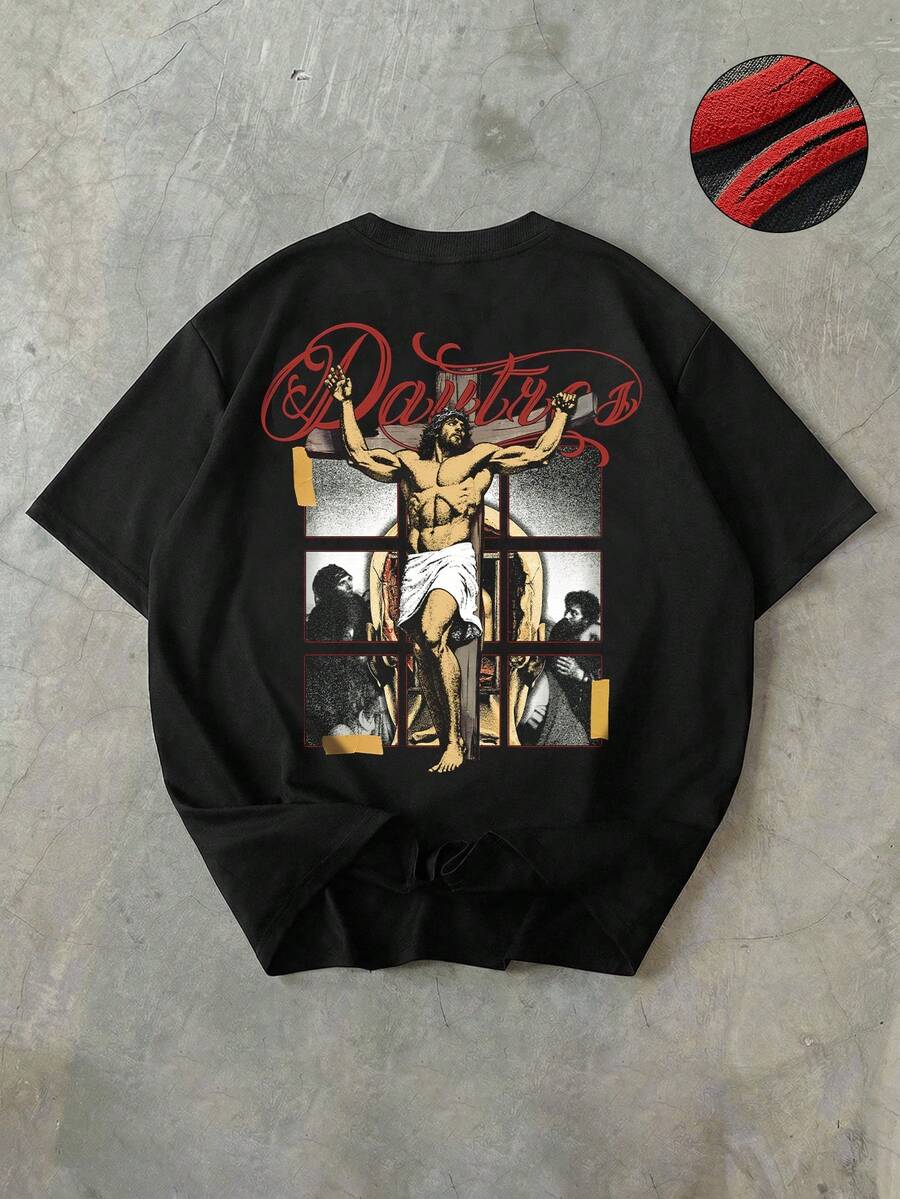 STYNVO Camiseta Casual Masculina de Manga Curta com Estampa de Letra e Cor Sólida, Verão