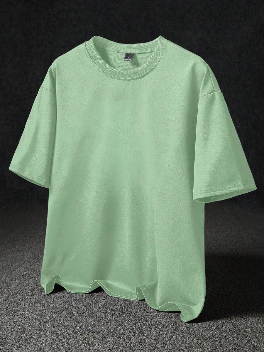 STYNVO Camiseta Branca Solta com Estampa de Letra, Ombros Caídos, Casual para Férias e Transporte, Moda de Rua, Verão