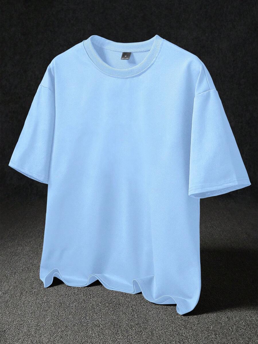 STYNVO Camiseta Branca Solta com Estampa de Letra, Ombros Caídos, Casual para Férias e Transporte, Moda de Rua, Verão