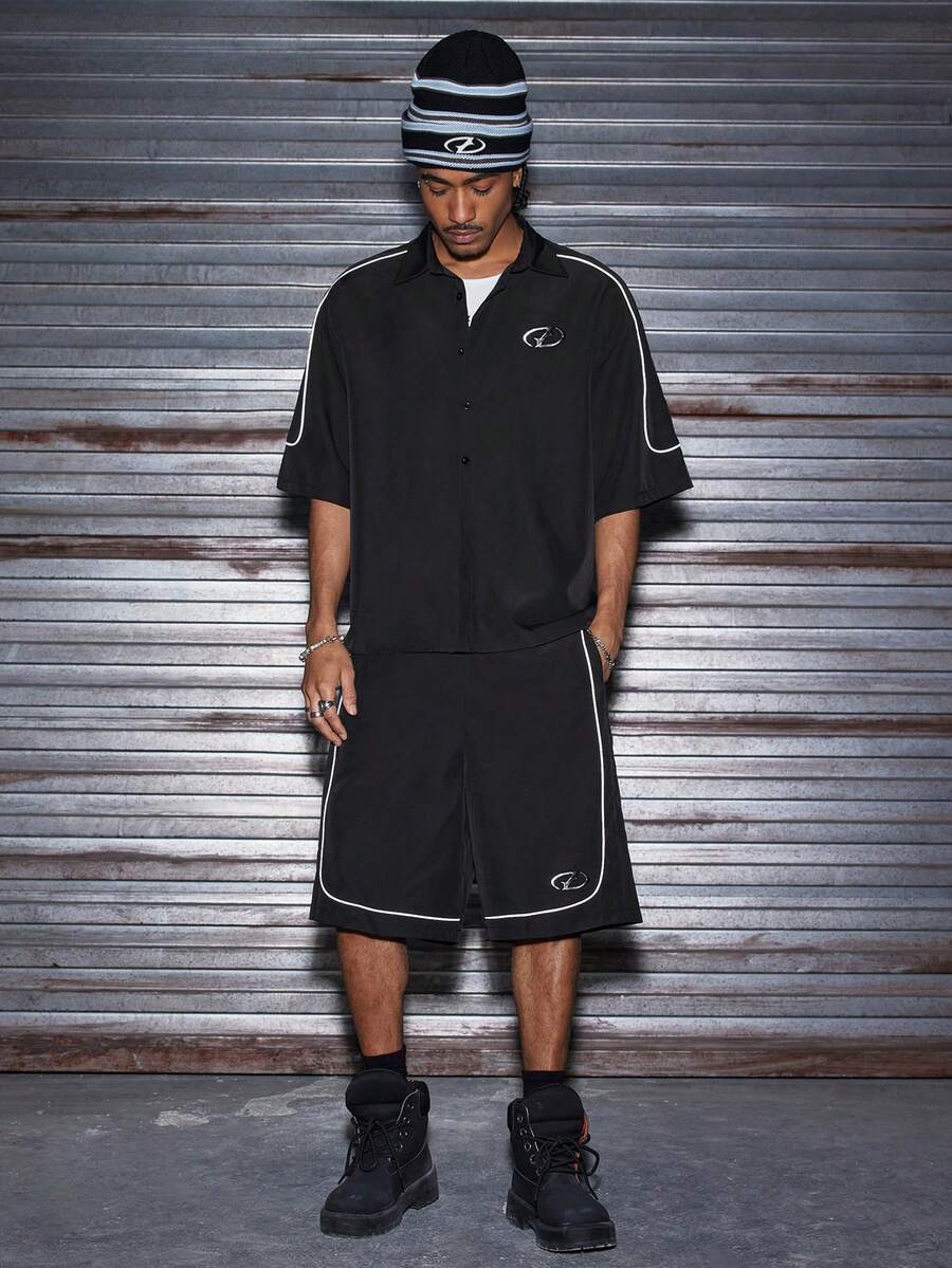 Conjunto Oversized Masculino Preto STYNVO Blackout | Camisa e Shorts Streetwear