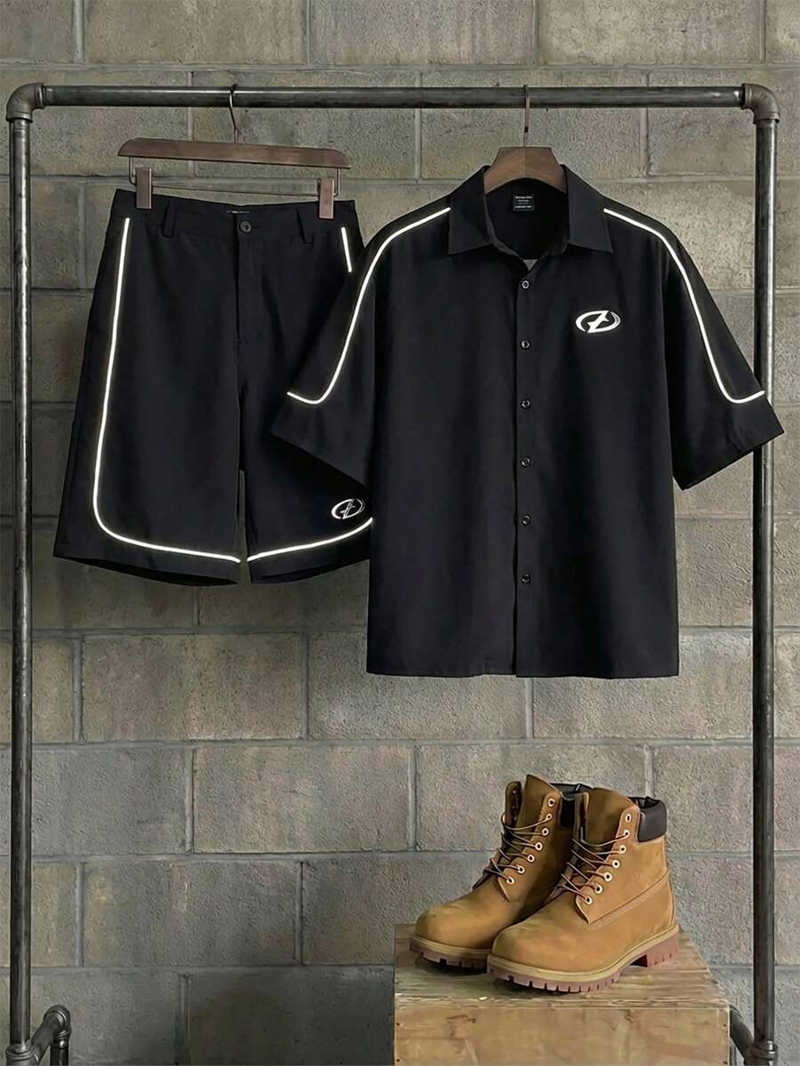 Conjunto Oversized Masculino Preto STYNVO Blackout | Camisa e Shorts Streetwear
