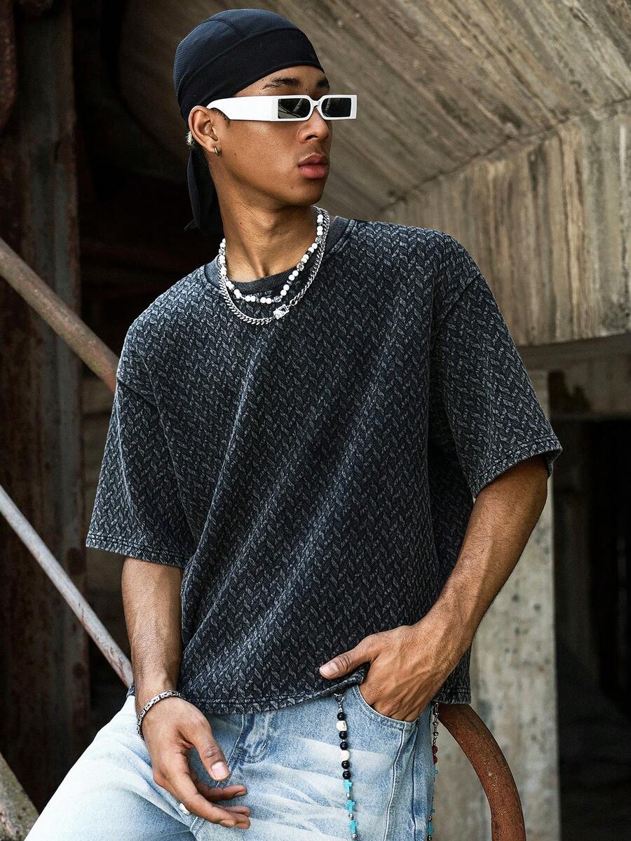 STYNVO Camiseta Casual Masculina de Manga Curta com Estampa de Letra e Cor Sólida, Verão