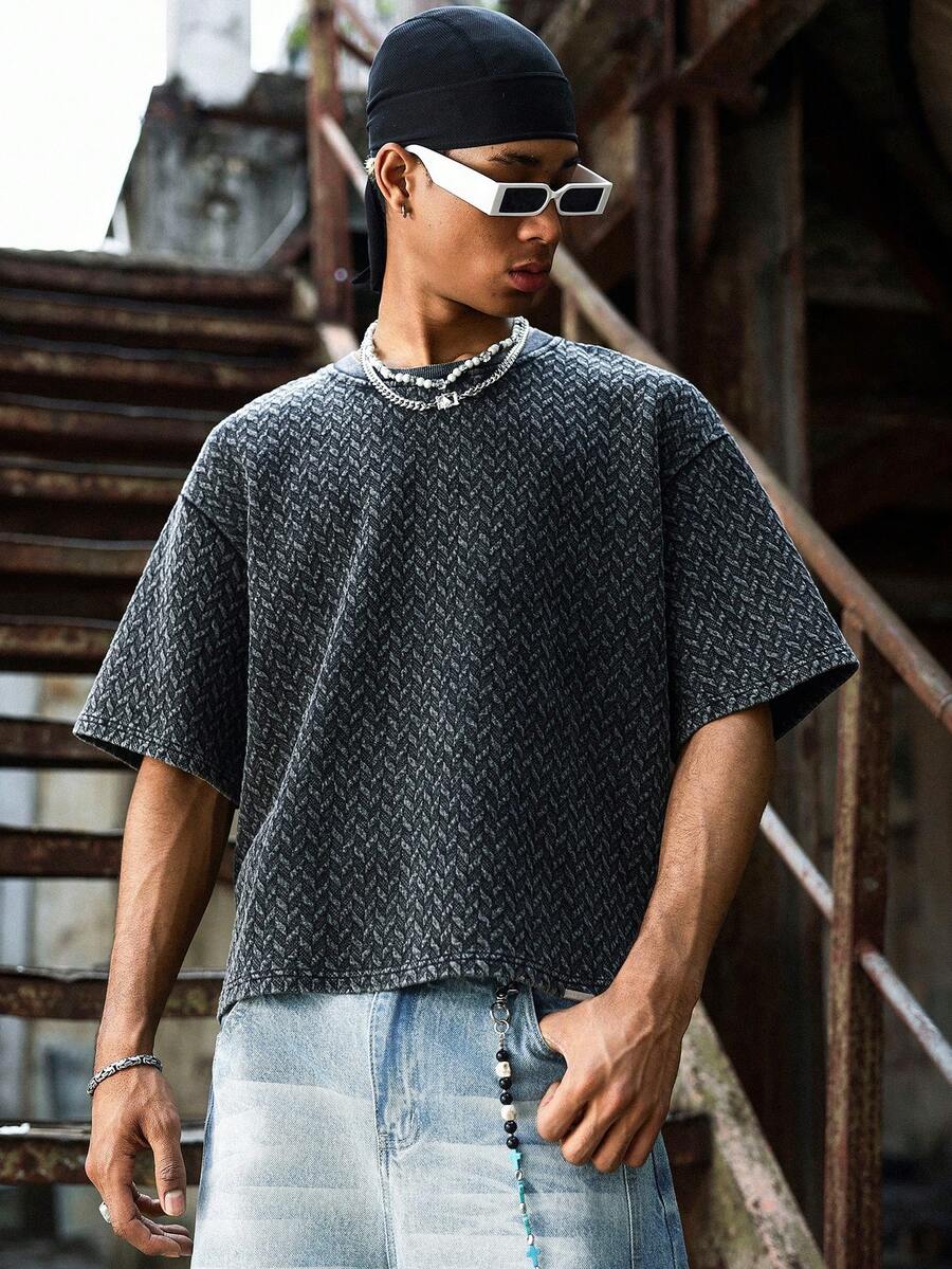 STYNVO Camiseta Casual Masculina de Manga Curta com Estampa de Letra e Cor Sólida, Verão
