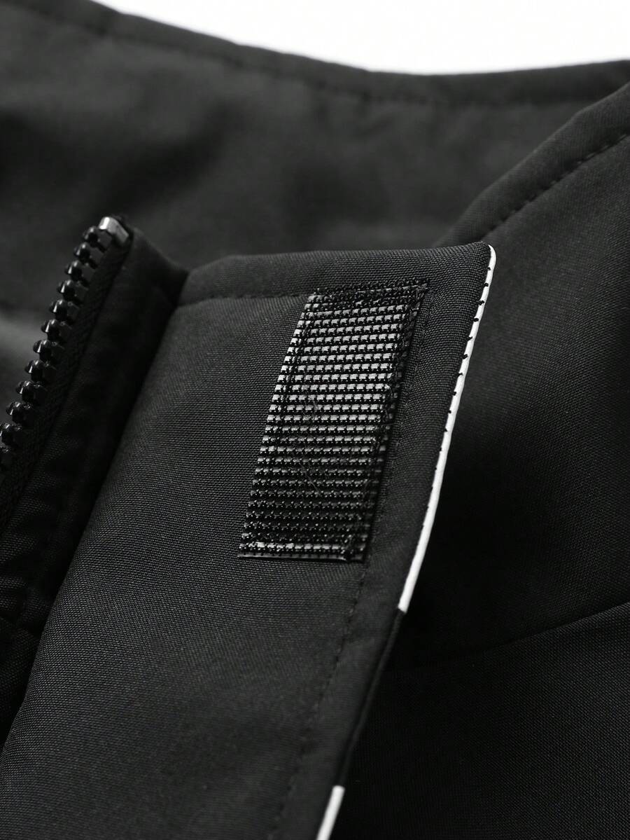 STYNVO Jaqueta Casual Versátil e Esportiva com Gola Alta para Homens, Estampa Gráfica Grande, Estilo de Casal Jovem, Bolsos Grandes, Jaqueta de Outono/Inverno