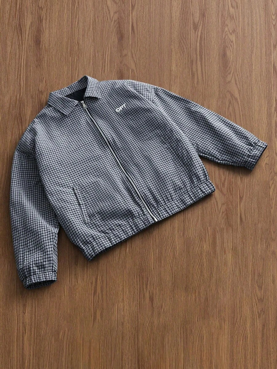 STYNVO Jaqueta de Manga Longa Minimalista Estampada Masculina