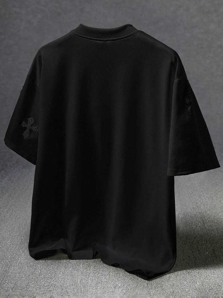 STYNVO Camiseta Gráfica Masculina Preta com Cruzes para Homens, Camiseta Gráfica Preta Masculina, Camisa de Malha com Cruzes para Homens, Presente de Aniversário, Presente de Namorado/Marido, Camiseta Gráfica Branca Masculina, Estilo Popular INS Correspon
