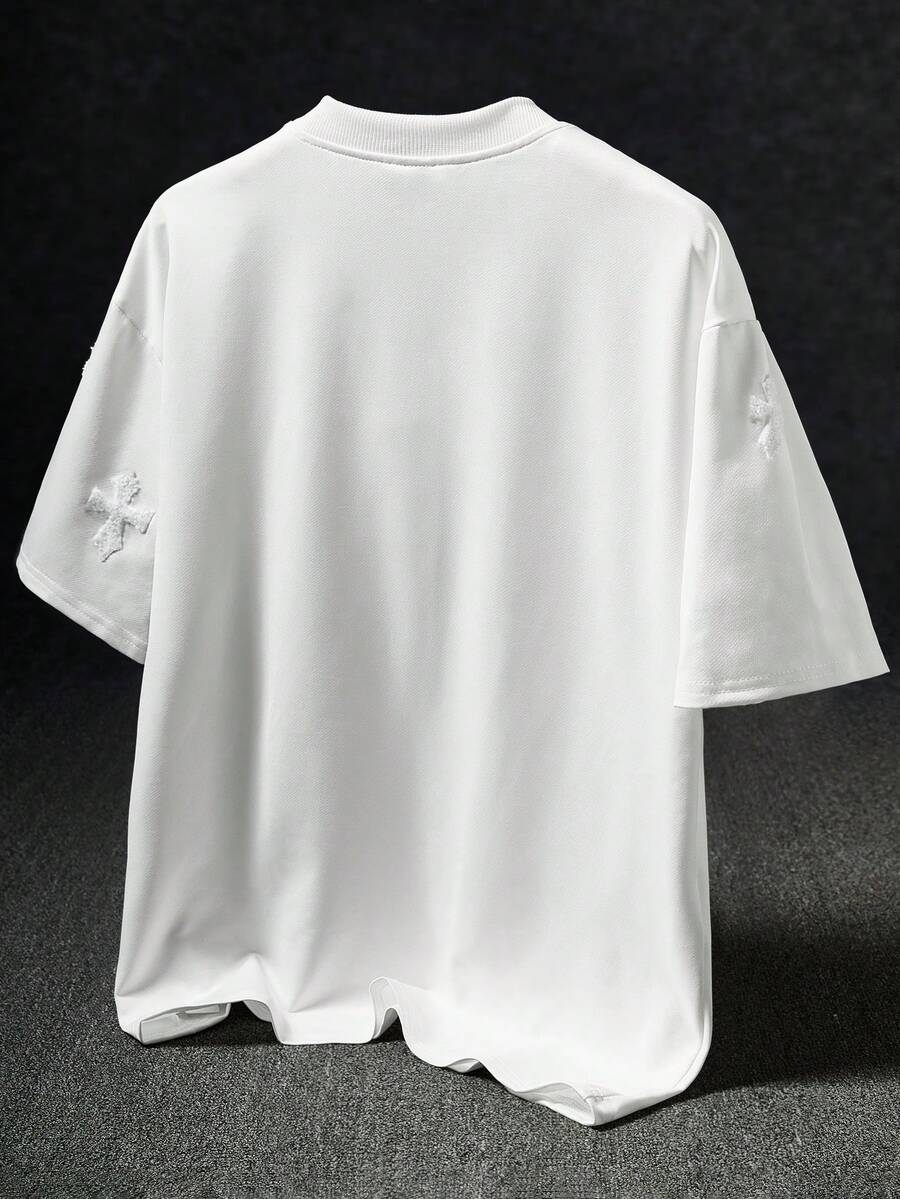 STYNVO Camiseta Gráfica Masculina Preta com Cruzes para Homens, Camiseta Gráfica Preta Masculina, Camisa de Malha com Cruzes para Homens, Presente de Aniversário, Presente de Namorado/Marido, Camiseta Gráfica Branca Masculina, Estilo Popular INS Correspon