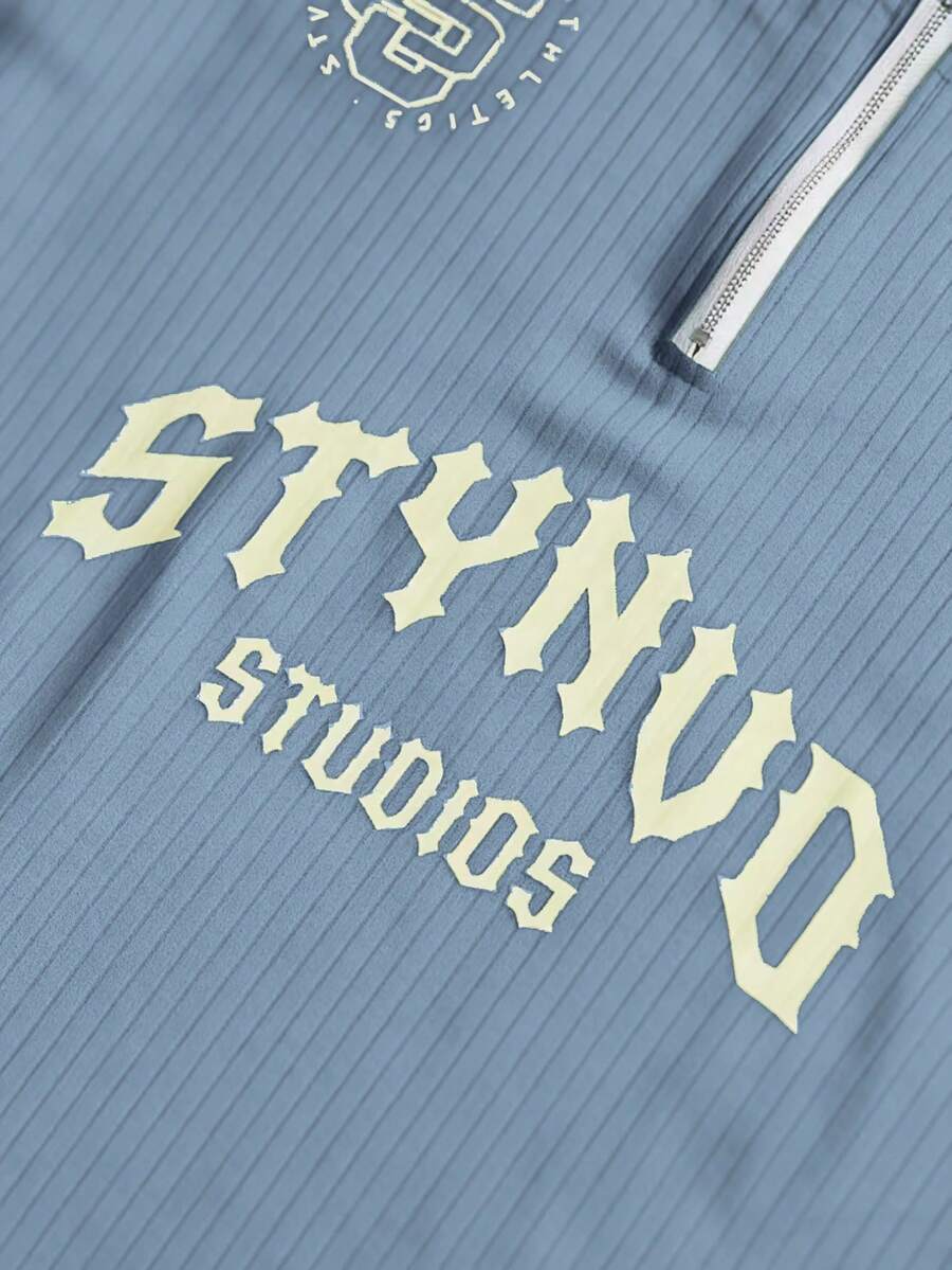 STYNVO Camisa Polo Casual Masculina com Estampa de Letra em Bloco de Cores, Verão