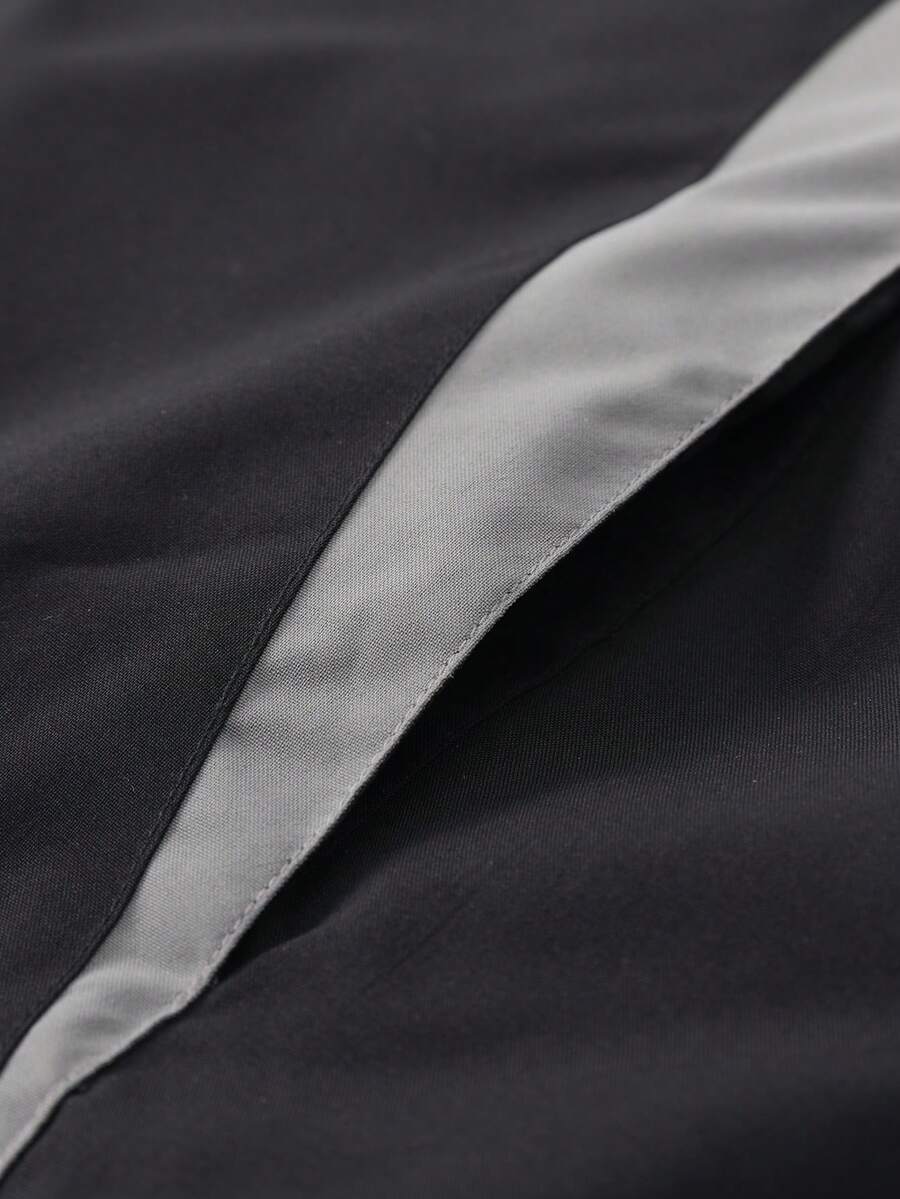 STYNVO Jaqueta casual masculina com capuz e zíper, de manga longa, em cores contrastantes e corte folgado