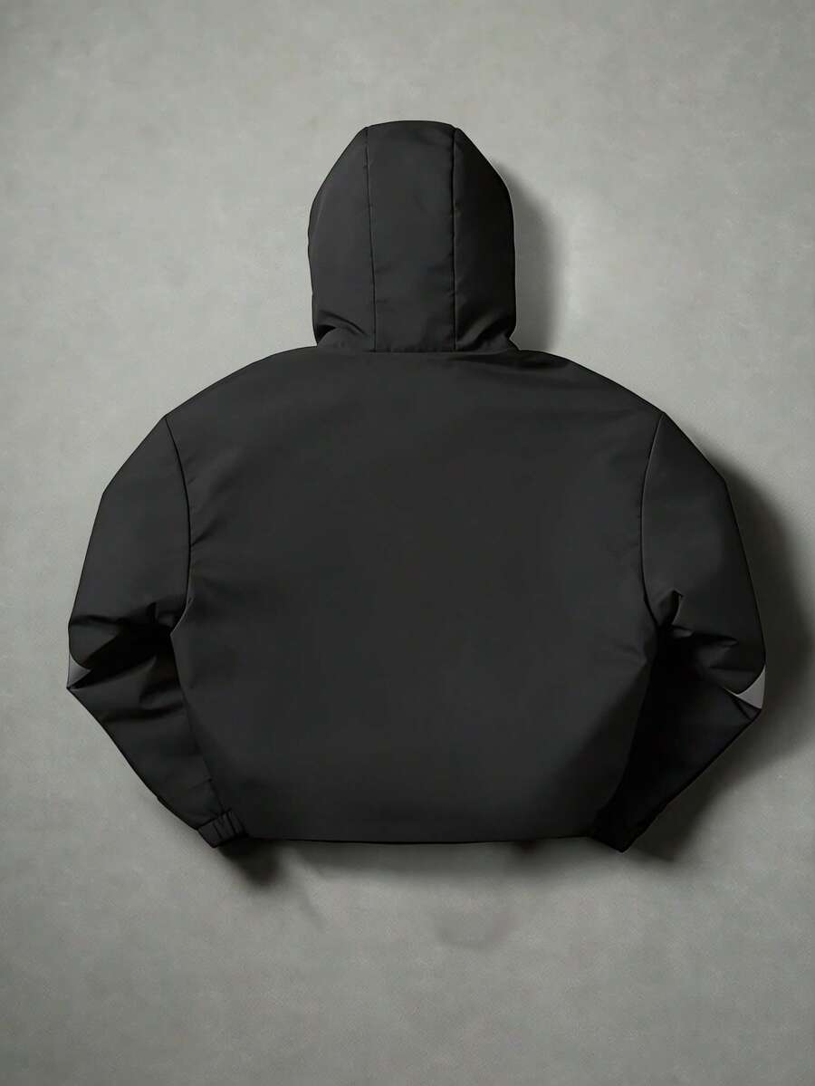 STYNVO Jaqueta casual masculina com capuz e zíper, de manga longa, em cores contrastantes e corte folgado