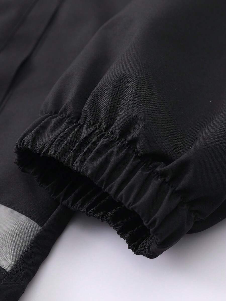 STYNVO Jaqueta casual masculina com capuz e zíper, de manga longa, em cores contrastantes e corte folgado